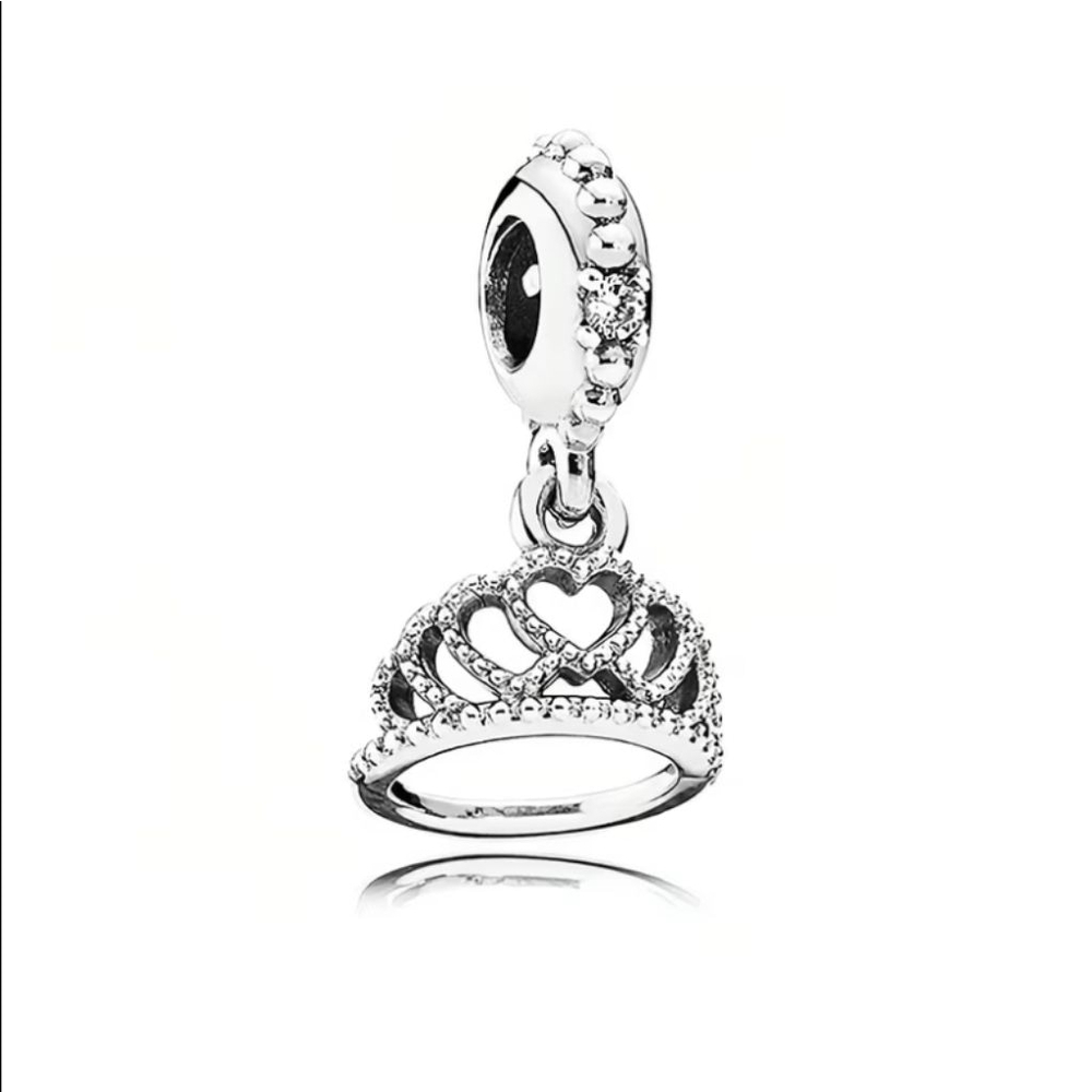 Women's Charm Crown One Size Silver Clear